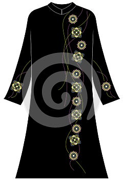 Women`s clothing: Box, circle and dangling lines photo