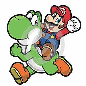 yoshi little baby cute cartoon print vector art photo