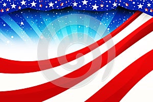 Illustrative banner with copy space and American flag. USA election concept