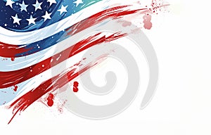 Illustrative banner with copy space and American flag. USA election concept