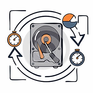 Hard Drive Data Backup and System Restore Concept