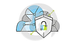 Cloud Security and Data Protection Shield Icon