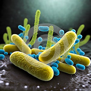 Illustrative image of bifidobacteria, beneficial microorganisms.