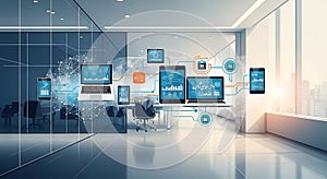 Digital Transformation and Data Analysis Concept