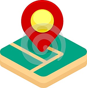 Illustrative image of the location icon, area location pin has been marked on the map