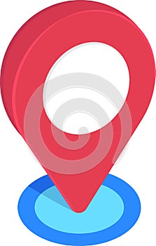 Illustrative image of location icon, isometric GPS marking the destination