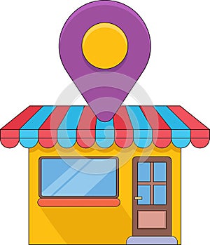 Illustrative image of location icon, shop address of destination