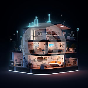 This illustrative smart home model captures the essence of futuristic living with technology at its core, simplifying tasks with a