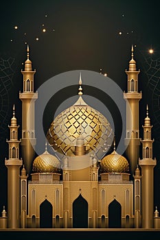 Illustraton of Islamic greetings ramadan kareem card or background. Generative AI