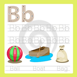 Illustrator of b exercise A-Z cartoon vocabulary