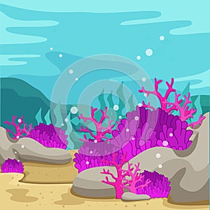 Illustrator of background underwater on the sea two