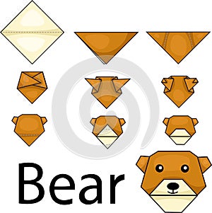 Illustrator of bear origami photo