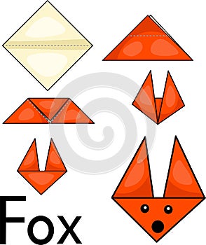 Illustrator of fox origami photo