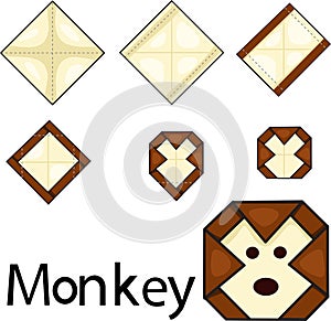 Illustrator of monkey origami photo