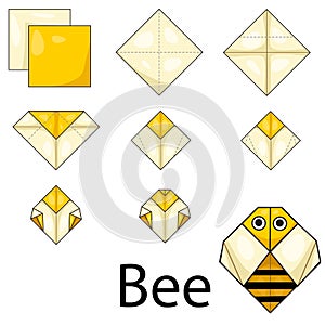 Illustrator of bee origami photo