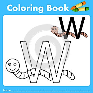 Illustrator of color book with worm animal