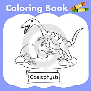 Illustrator of coloring book dinosaur Coelophysis