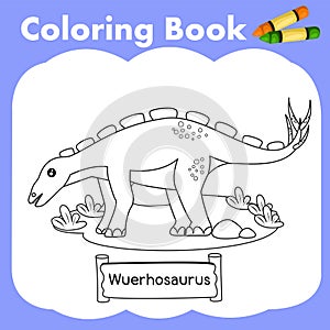 Illustrator of coloring book dinosaur Wuerhosaurus