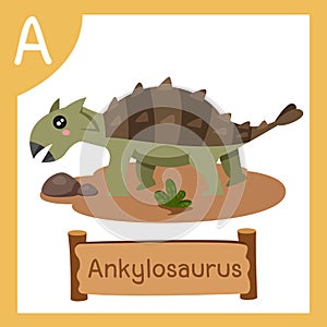 Illustrator of A for Dinosaur ankylosaurus