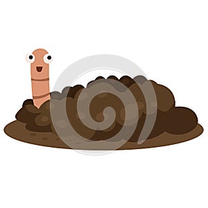 Illustrator of earthworm smile