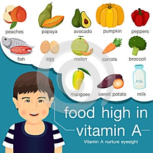 Illustrator of food high in vitamin a