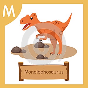 Illustrator of M for Dinosaur monolophosaurus