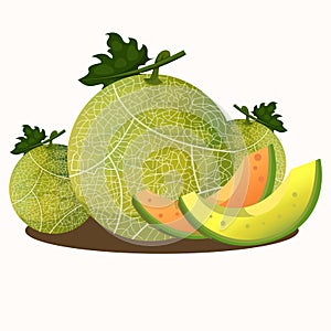 Illustrator of melons fruit and vegetables