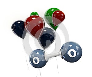 Illustrator molecule of oxigen on a white background