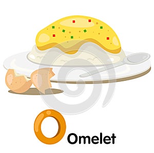 Illustrator of o font with omelet
