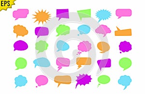 Colored speech bubbles clipart set