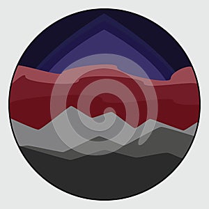 illustrator vector graphics of sky overlooking mountains