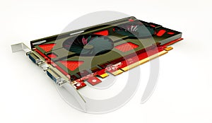 Illustrator of video card with two outputs