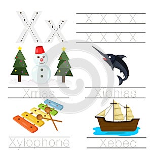 Illustrator of Worksheet for children x font