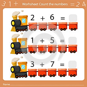 Illustrator of worksheet count the number sheet two