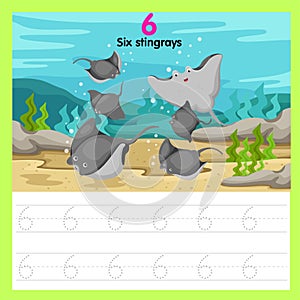 Illustrator of worksheet six stingrays