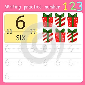 Illustrator Write practice number 6 photo