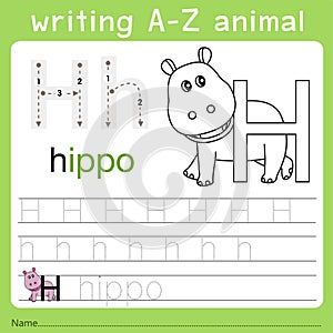 Illustrator of writing a-z animal h