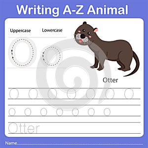 Illustrator of writing a - z animal o otter
