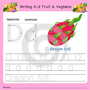 Illustrator of writing a-z Fruit & Vegtable D