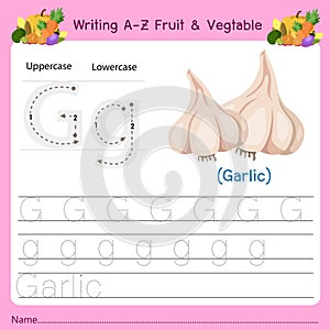 Illustrator of writing a-z Fruit & Vegtable G