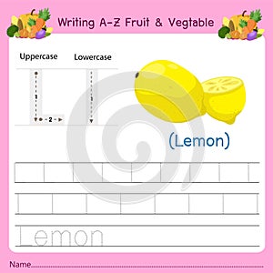 Illustrator of writing a-z Fruit & Vegtable L