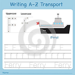 Illustrator of writing a-z transport E