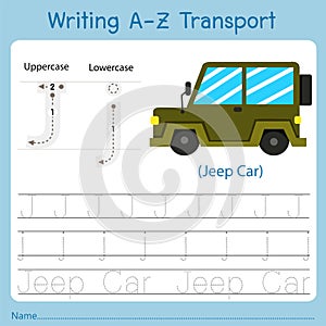 Illustrator of writing a-z transport J