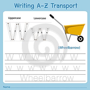 Illustrator of writing a-z transport W