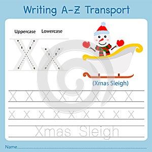 Illustrator of writing a-z transport X