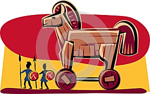 Illustrazione del cavallo di Troia