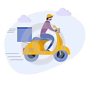 Consegna a domicilio con scooter photo