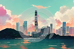 Skyline of Hong Kong, beauftiful city