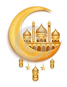 Ramadan composition in realistic style