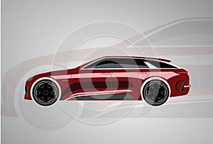 Illusttration sports car vector design.  suitable for banners, bacgrounds, digital printing templets etc.